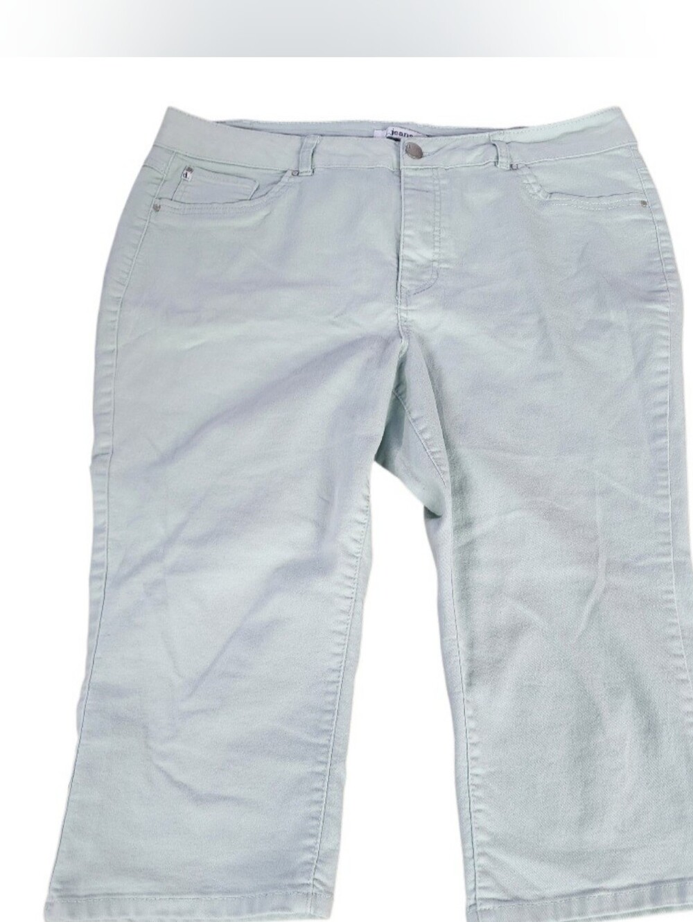 d. jeans Mint Green Denim Capris Sz 18W Casual Vacation Comfy
